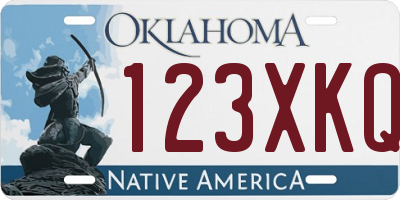 OK license plate 123XKQ
