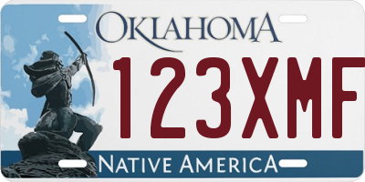OK license plate 123XMF
