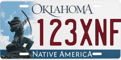 OK license plate 123XNF