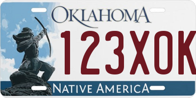 OK license plate 123XOK