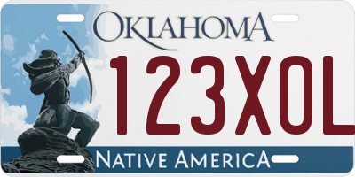 OK license plate 123XOL