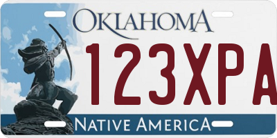 OK license plate 123XPA