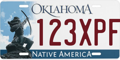 OK license plate 123XPF