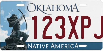 OK license plate 123XPJ
