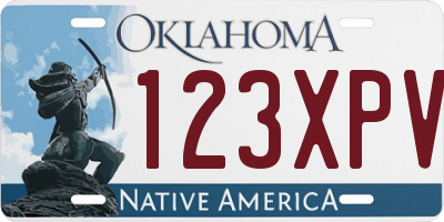 OK license plate 123XPV