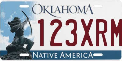OK license plate 123XRM