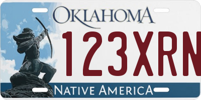 OK license plate 123XRN