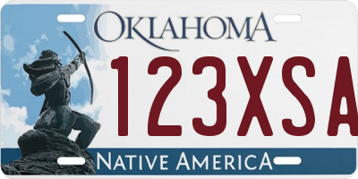 OK license plate 123XSA