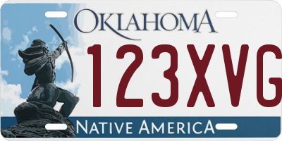 OK license plate 123XVG