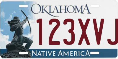 OK license plate 123XVJ