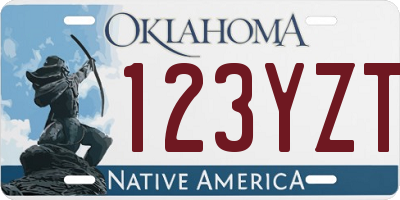 OK license plate 123YZT