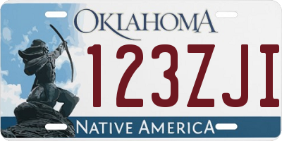 OK license plate 123ZJI