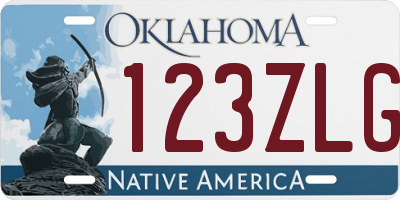 OK license plate 123ZLG