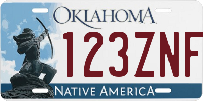 OK license plate 123ZNF