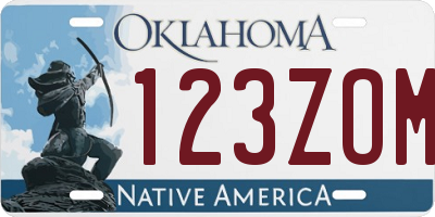 OK license plate 123ZOM