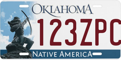 OK license plate 123ZPC