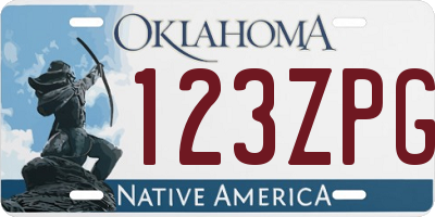 OK license plate 123ZPG