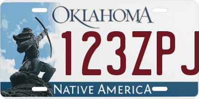 OK license plate 123ZPJ