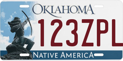 OK license plate 123ZPL