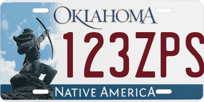 OK license plate 123ZPS
