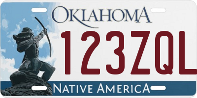 OK license plate 123ZQL