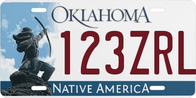 OK license plate 123ZRL