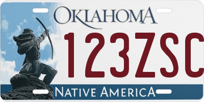 OK license plate 123ZSC