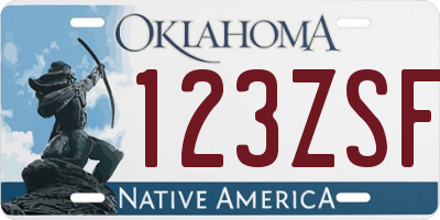 OK license plate 123ZSF
