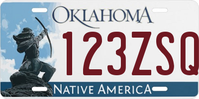 OK license plate 123ZSQ