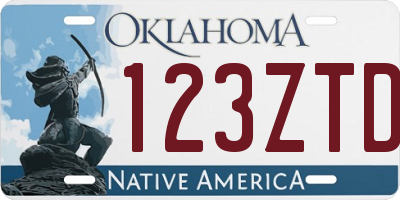 OK license plate 123ZTD