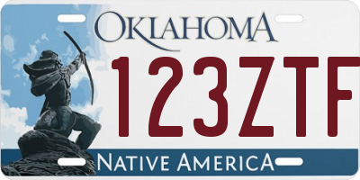OK license plate 123ZTF