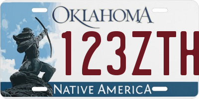 OK license plate 123ZTH