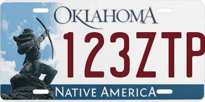 OK license plate 123ZTP