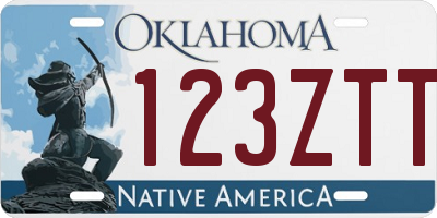 OK license plate 123ZTT