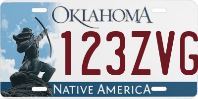 OK license plate 123ZVG