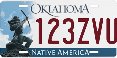 OK license plate 123ZVU