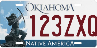 OK license plate 123ZXQ
