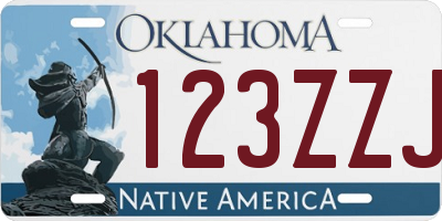 OK license plate 123ZZJ