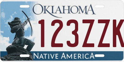 OK license plate 123ZZK