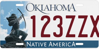 OK license plate 123ZZX