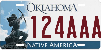 OK license plate 124AAA