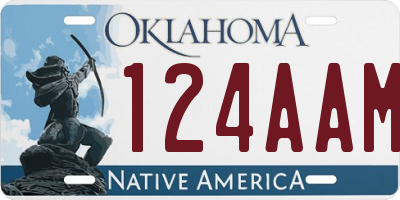 OK license plate 124AAM