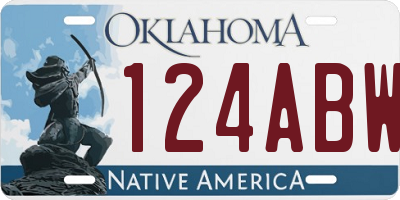 OK license plate 124ABW