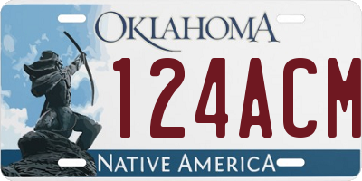 OK license plate 124ACM