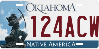 OK license plate 124ACW