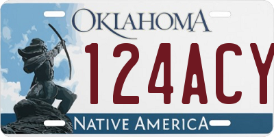 OK license plate 124ACY