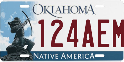 OK license plate 124AEM