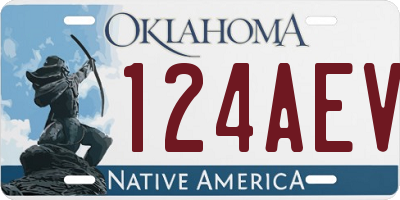 OK license plate 124AEV