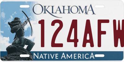 OK license plate 124AFW