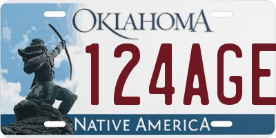 OK license plate 124AGE